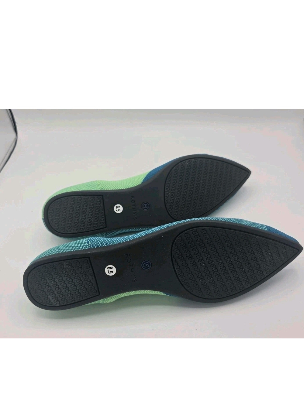 Rothy’s The Point Calypso Blue Jade Knit Flats Size 8.5 Retired Limited Edition - Picture 8 of 14